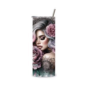 Custom Tumbler-No rain No Flowers